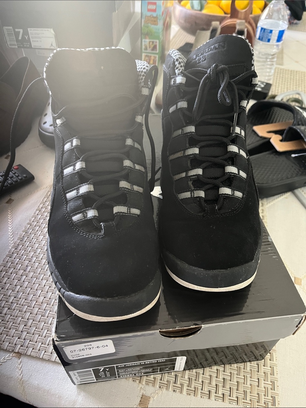 Jordan Men's Black and White High-Top Sneakers